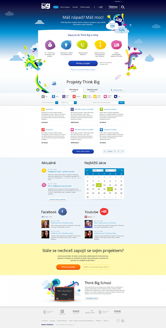 ThinkBig homepage projekty